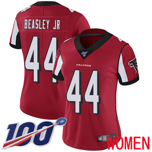 Atlanta Falcons Limited Red Women Vic Beasley Home Jersey NFL Football #44 100th Season Vapor Untouchable